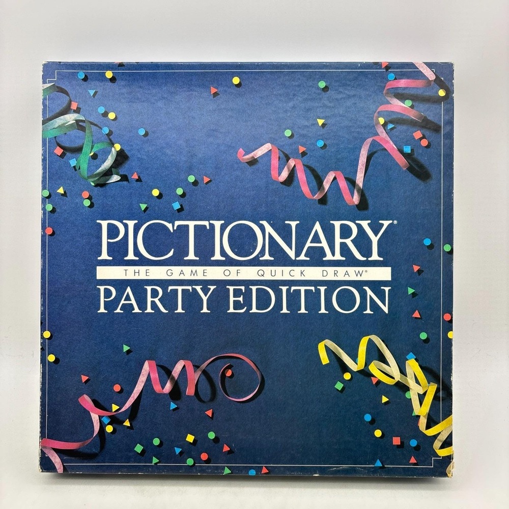 VINTAGE Pictionary Party Edition Game COMPLETE 1989 Classic Drawing Board Game